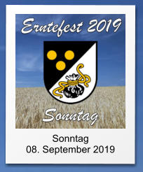 Sonntag 08. September 2019